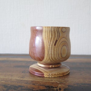 Vintage Wooden Footed Candy Dish Round Serving Dish Wood Bowl Wood Goblet @237-57