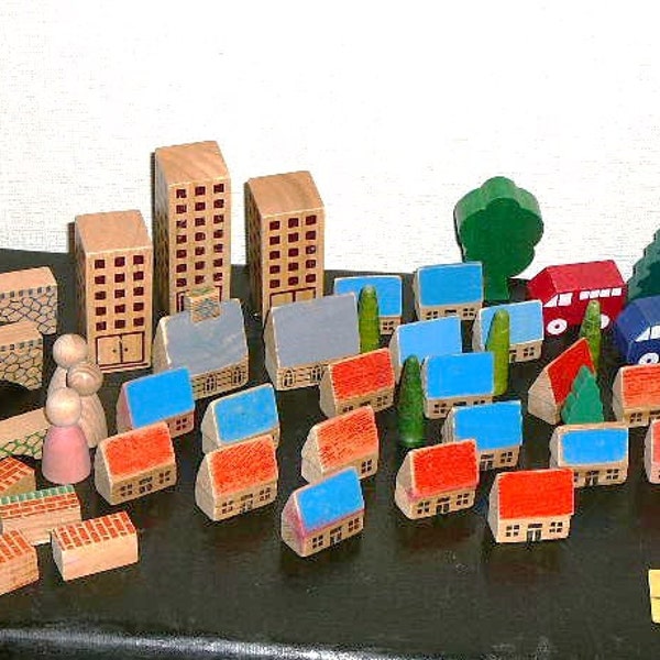 RESERVED. Scandinavian Vintage Wooden Toys, 1970s, Swedish Vintage Wood Blocks Wood @100