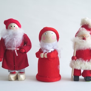 Hölzerne Gnomfigur, schwedischer hölzerner Weihnachtszwerg skandinavischer Weinlese-Urlaubsdekorations-Sammlerstück @ 350-7