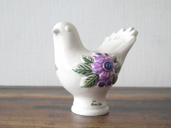 Art Deco Mid Century Modern Scandinavian Design @307-17 Pair of Ceramic Bird Figurines White Doves