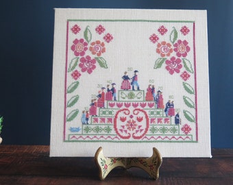 Embroidered Wall Picture Age Staircase Floral Wall Hanging Decor Swedish Handmade Decor @336-5