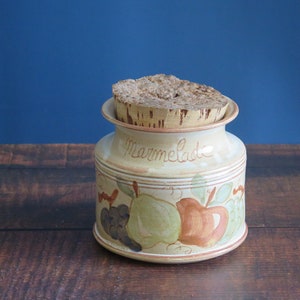Tarro de cerámica francés para almacenar mermelada La Poterie Provence, tarro de cerámica con motivos florales, cocina de casa de campo @335-26
