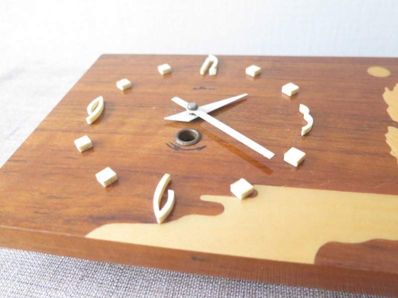 Mechanical Wall Clock Majak Key Windup Wall Clock Intarsia Etsy