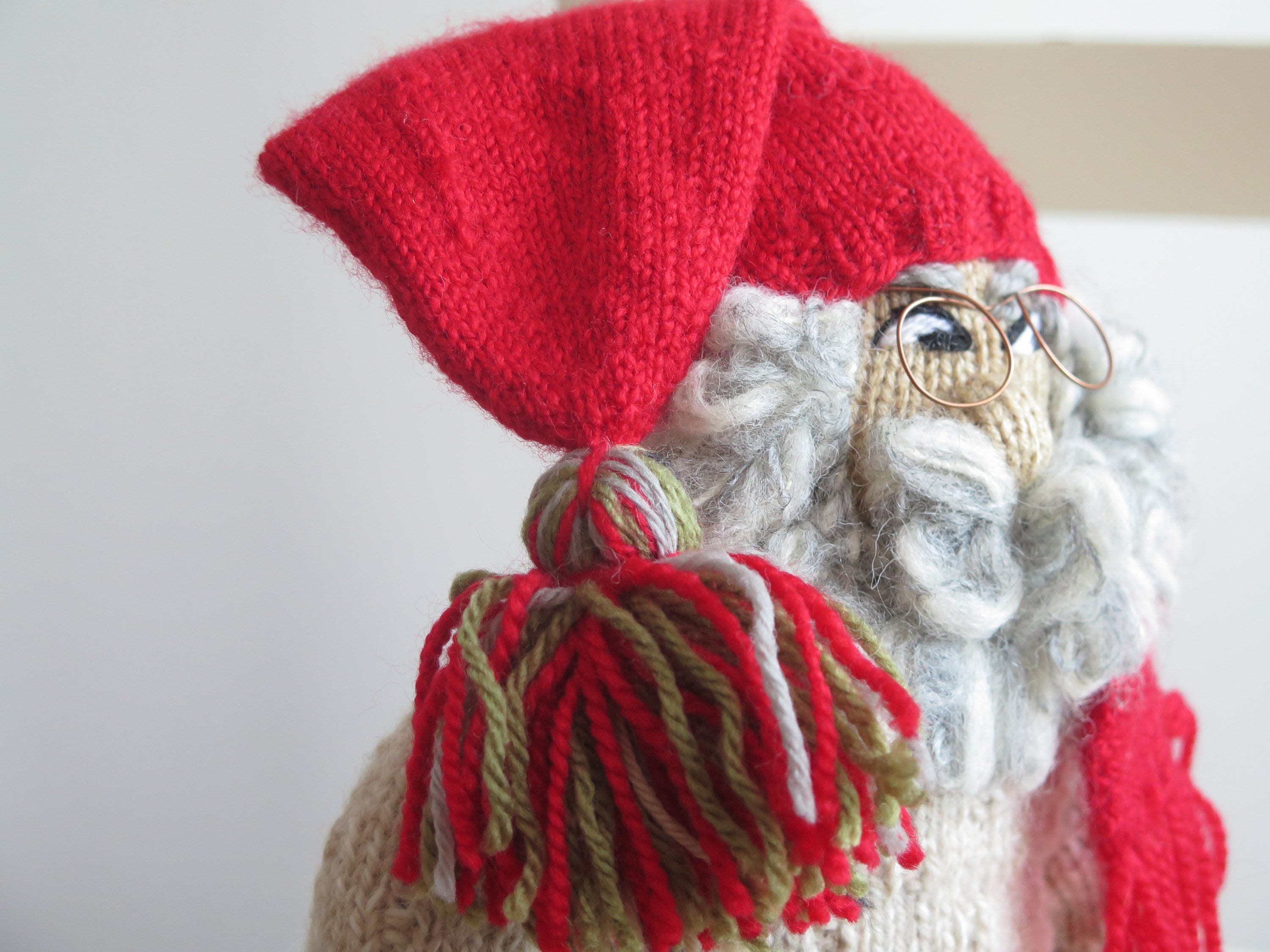 Vintage Gnome Christmas Figurine, Handmade Holiday
