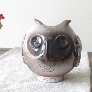 Vintage Ceramic Owl Figurine - Money Box, Home Decor Library Decor, Ceramic Owl Figurine Pottery @240-16