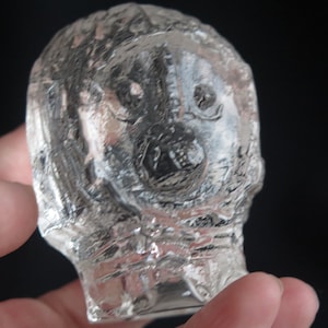 Clear Glass Troll Figurine, Paperweight Scandinavian Design, Vintage Glass figurine @348-25