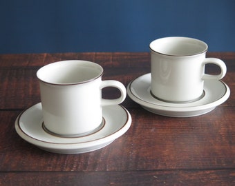 Arabia Finland Coffee Cup & Saucer, 2 pairs, Fennica Collectible Retro Ceramic @335-14