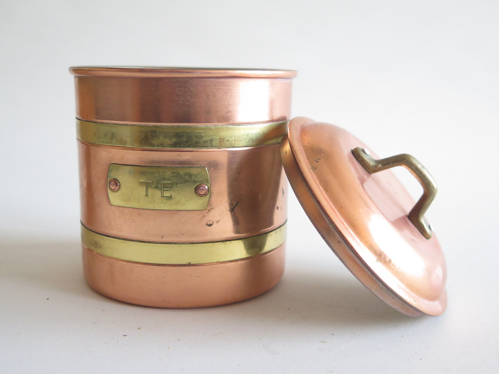 Vintage Copper Tea Coffee Jar with Lid Jug Container Rustic Etsy