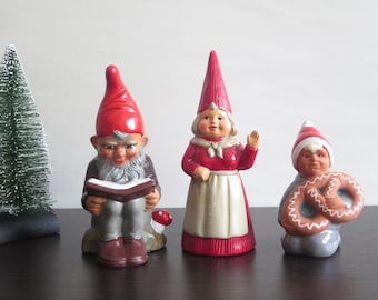 Gnome Figurine, Ceramic Christmas Gnome Scandinavian Swedish, German Heissner Vintage Holiday Collectible Decoration @361-4