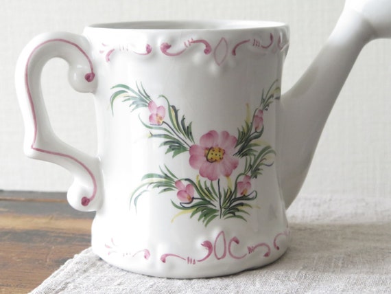 Home & Living Ceramic Watering Can Floral Can Pink Flowers Shabby Country Garden Decor Gardener's Gift Plant Care @240-5 Outdoor & Gardening