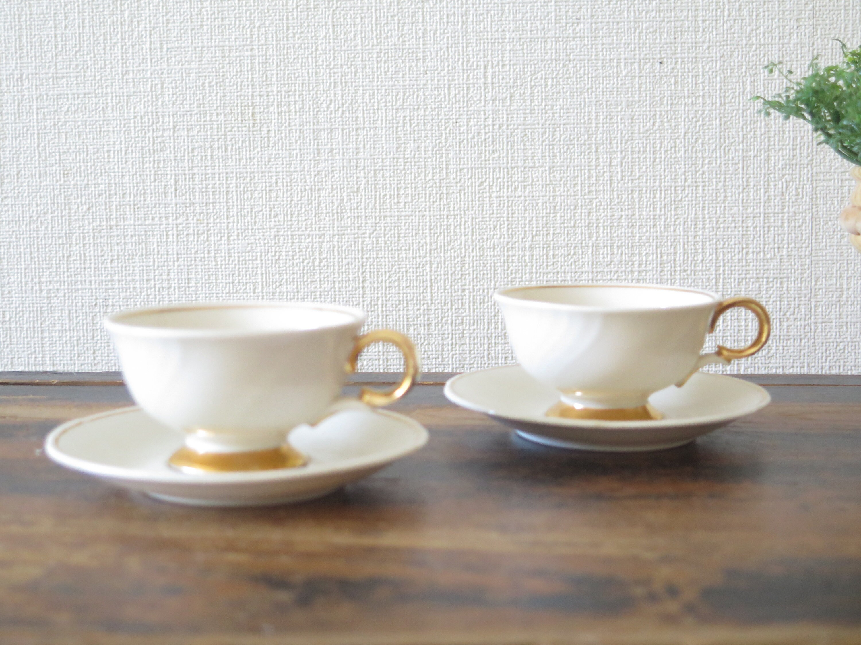 Vintage Arabia Finland Small Cup/Saucer, Brown Retro Flower