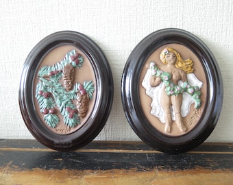 Wall Decor by Gabriel Sweden, Wall Plaque Wall Hanging Decor Astrological Zodiac Virgo Horoscope, Pine Cones @319-22