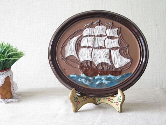 Gabriel Sweden Vintage Swedish Wall Decor Sailing Viking Ship Collectible Wall Plaque, Wall Hanging Decor Decor @250-6-M