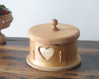 Traditionele Scandinavische houten kist met deksel Houten kist Zweedse vintage volkskunst rustieke keuken boerderij handgemaakte houten opbergdoos @234