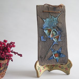 Tilgmans Vintage Ceramic Wall Hanging Swedish Ceramic Plaque Scandinavian, Seahorse Starfish Coastal Decor @352-7