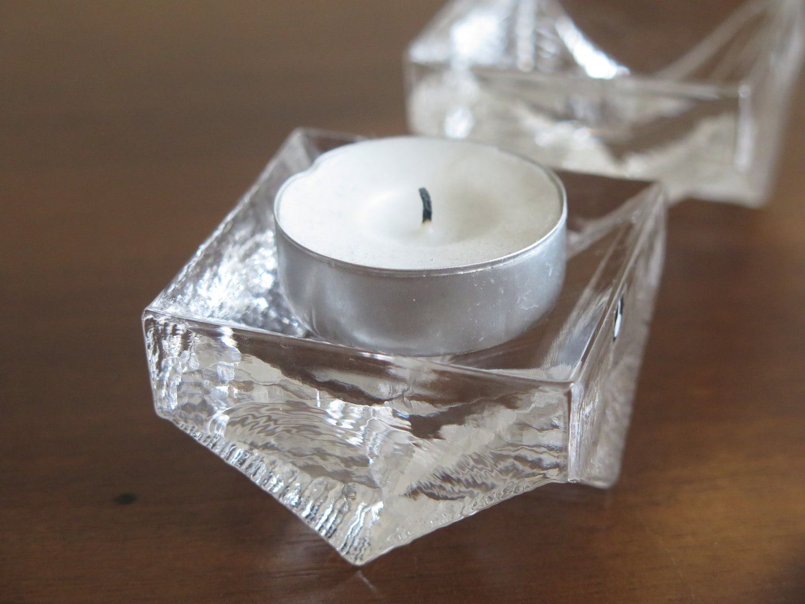 Glass Ice Cubes Tea Light Candle Holders by Pukeberg Eva Etsy