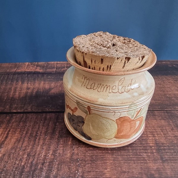 French Ceramic Storage Jar Marmalade Pot La Poterie Provence France Floral Ceramic Jar, Country Home Kitchen @335-27