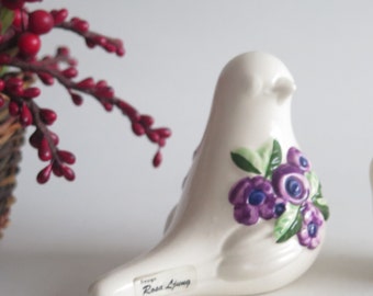 Porcelain Figurine Rosa Ljung, Floral Bird Vintage Swedish Art Deco Mid Century Modern Scandinavian @345-31