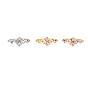 Zestaw 3 pierścionków Cartier Hindu Diamond EU 45 US 3 1/4 Estate 18k Gold Flower Band