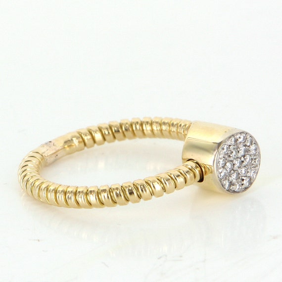 Retro Pave Diamond Vintage Cocktail Ring 14 Karat… - image 3