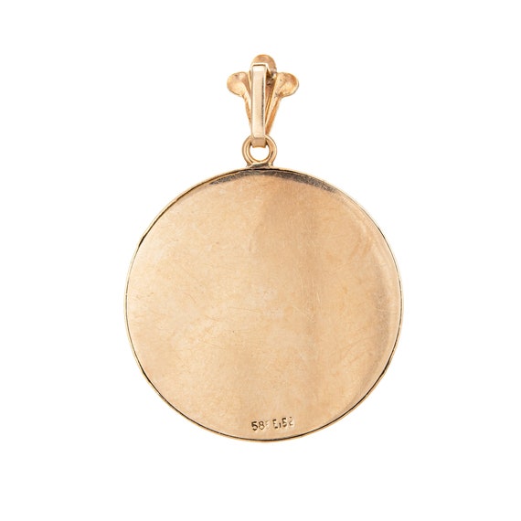 Corfu Medallion Pendant Charm Vintage 14k Yellow … - image 2