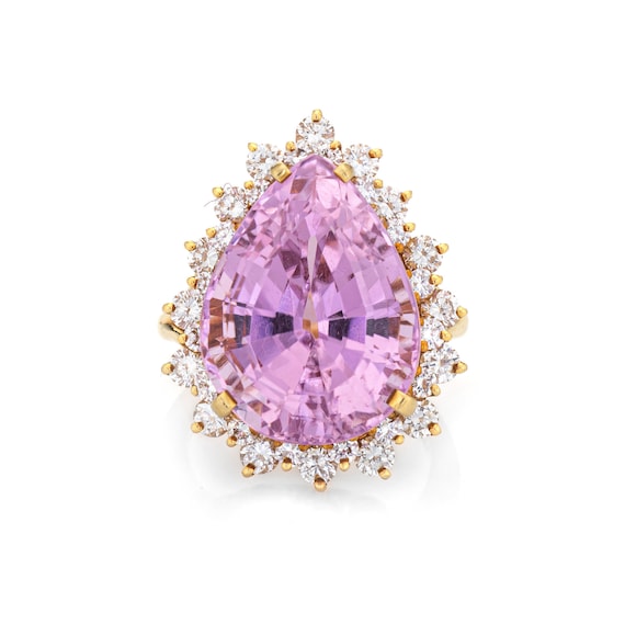 Kurt Wayne Kunzite 2.72ct Diamond Ring Vintage 18… - image 1