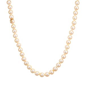 Mikimoto 8mm Golden Akoya Pearl Necklace 17&quot; Strand Estate Fine Jewelry