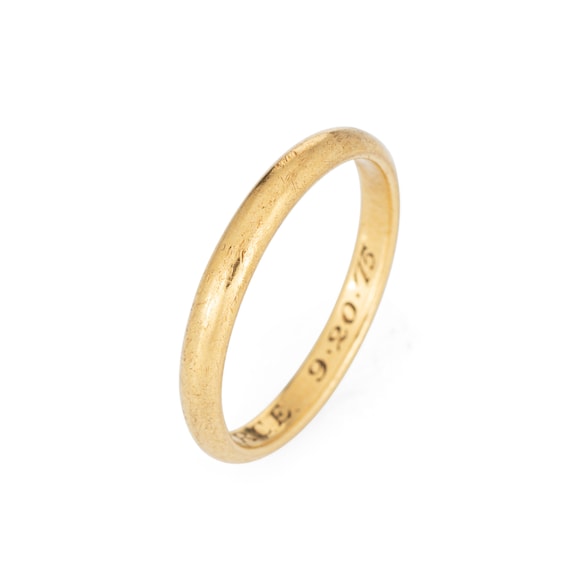 Vintage Cartier Ehering Sz 10.25 3mm Band 18k Gelbgold signiert Schmuck Etsy