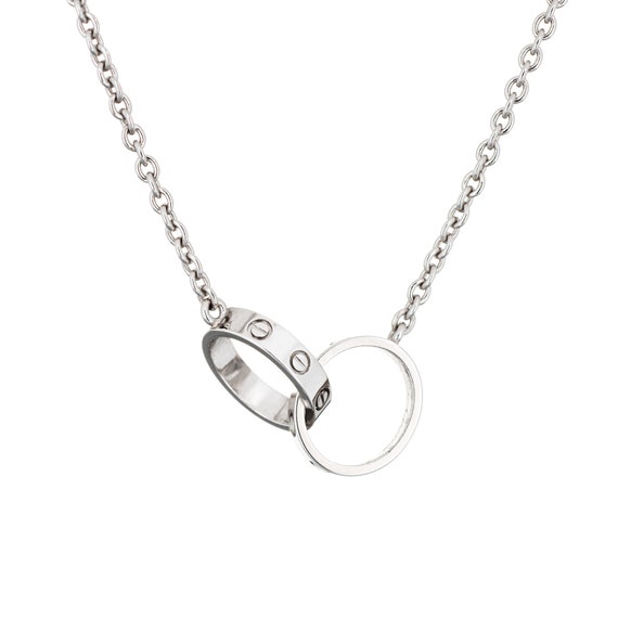 Cartier Double Love Necklace 18k White Gold Estat… - image 2