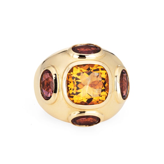 David Yurman Renaissance Ring 18k Gold Citrine Rh… - image 1