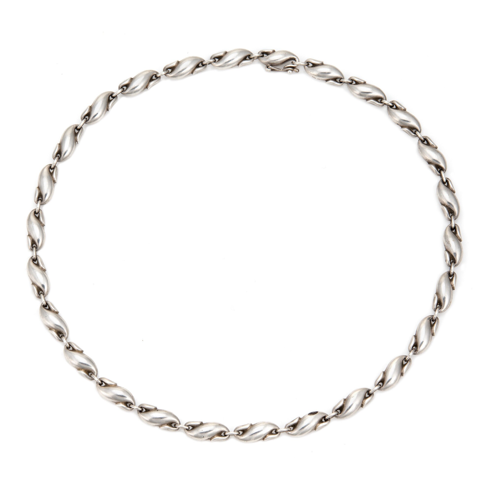 Tiffany & Co Seahorse Link Necklace Peretti Sterling Silver Estate 16" Choker