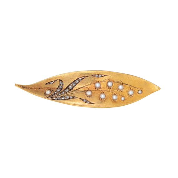 Antique French Belle Epoque Brooch Lily of the Val