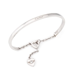Cartier Mon Amour Diamond Bracelet Sz 15 Estate 18k White Gold Signed Jewelry