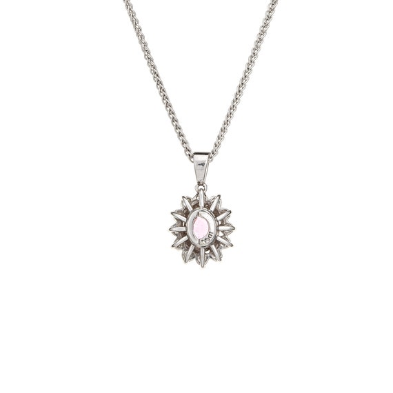 No Heat Natural Pink Sapphire Diamond Necklace 18… - image 2