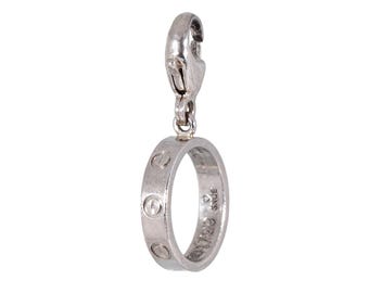 Cartier Love Charm Estate 18k White Gold Pendant Fine Signed Jewelry
