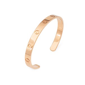 Cartier Love Cuff Bracelet Sz 18 Estate 18 Karat Rose Gold Fine Signed Jewelry