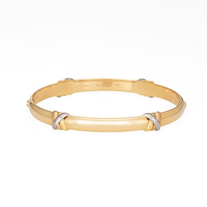 c1995 Cartier Trinity Bangle Bracelet Sz 17 18k Yellow Gold Vintage Jewelry