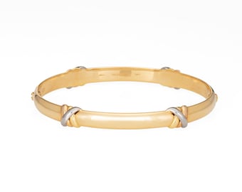 c1995 Cartier Trinity Bangle Bracelet Sz 17 18k Yellow Gold Vintage Jewelry