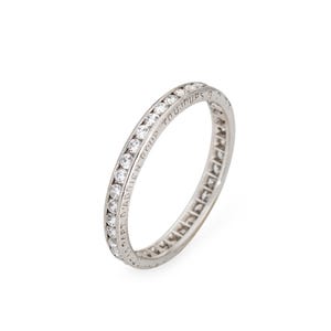 Vintage Deco Diamond Band Sz 8 Platinum Wedding Ring Eternity Fine Jewelry 1933