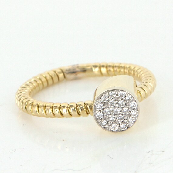 Retro Pave Diamond Vintage Cocktail Ring 14 Karat… - image 1