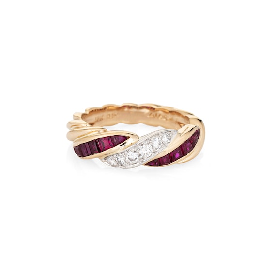 Oscar Heyman Ruby Diamond Ring Sz 6 18k Gold Plati