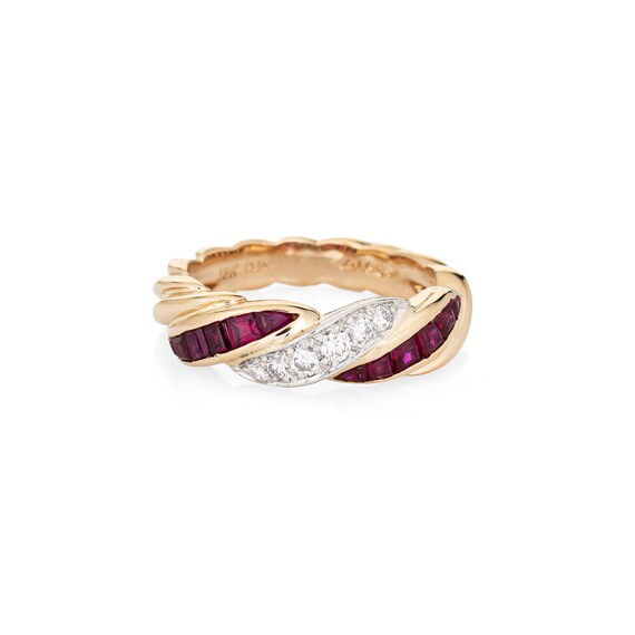 Oscar Heyman Ruby Diamond Ring Sz 6 18k Gold Plati