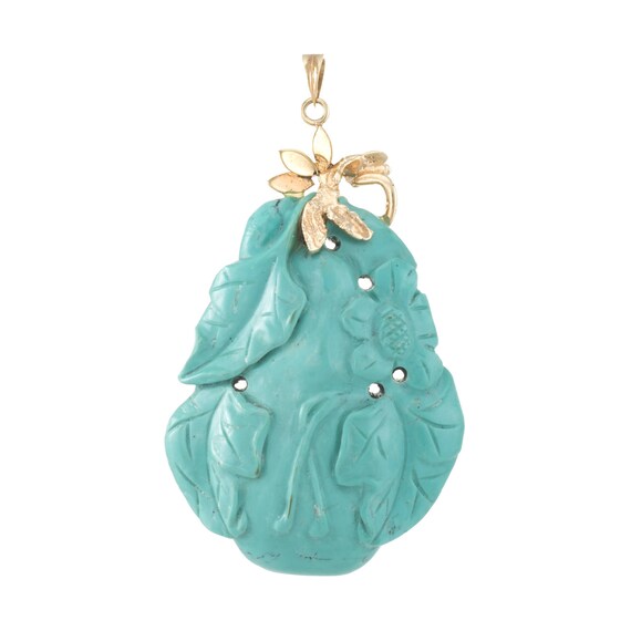 Turquoise sale flower pendant