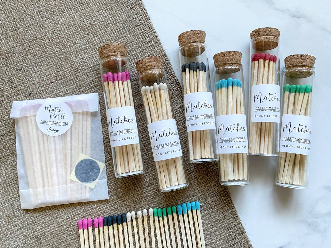 Large Matches in a Jar Refill, 50 Safety Matches, Jar of Matches With