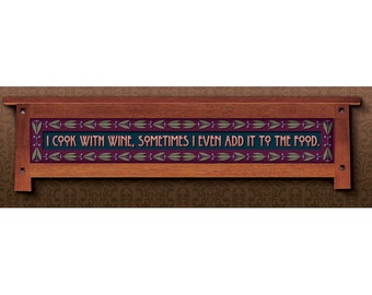 Arts and Crafts Framed Print. Cooking with wine subject. Great for Arts and Crafts, Mission style and Craftsman homes.