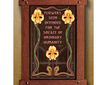 Arts and Crafts Framed Print. Flower, Garden Philosophy subject. Great for Arts and Crafts, Mission style and Craftsman homes.
