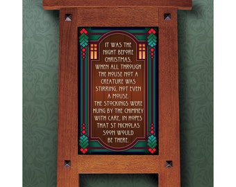 Arts and Crafts Framed Print. It was the night before Christmas. Great for Arts and Crafts, Mission style and Craftsman homes.
