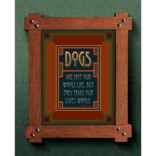 Arts and Crafts Framed Print. Dog / Pet Subject. Great for Etsy