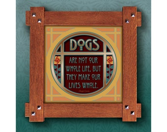 Arts and Crafts Framed Print. Dog subject. Great for Arts and Crafts, Mission style and Craftsman homes.