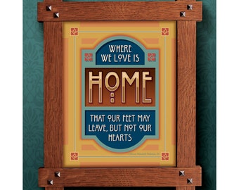 Arts and Crafts Framed Print. Comfy chair / home subject. Great for Arts and Crafts, Mission style and Craftsman homes.
